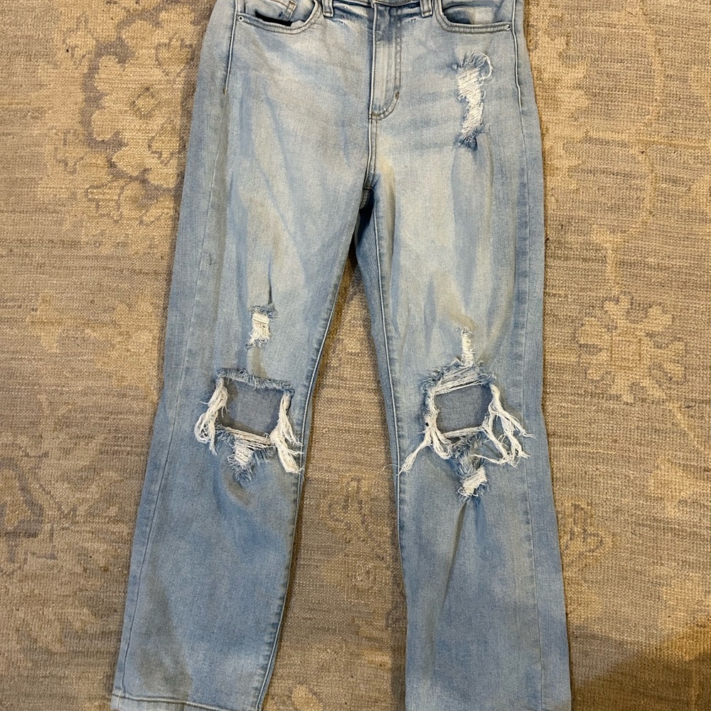 Altar'd State Blue Boyfriend Jeans Distressed Style